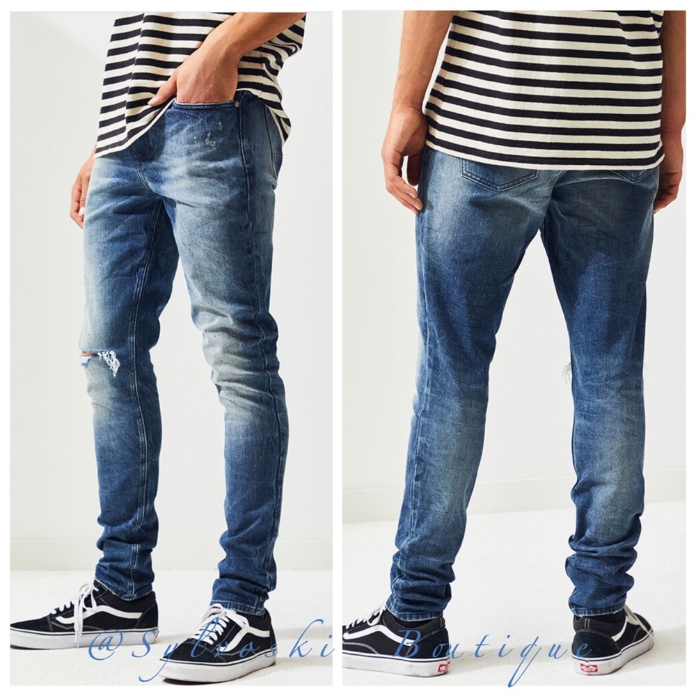 🔥PacSun Destroy Splatter Stacked Skinny Jeans NWT - Picture 5 of 8